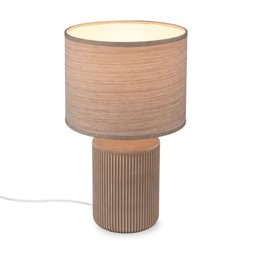 BRILONER Ino stolní lampička, látkové stínidlo, keramický podstavec, 22x37,5 cm (DxH), hnědé 7539011