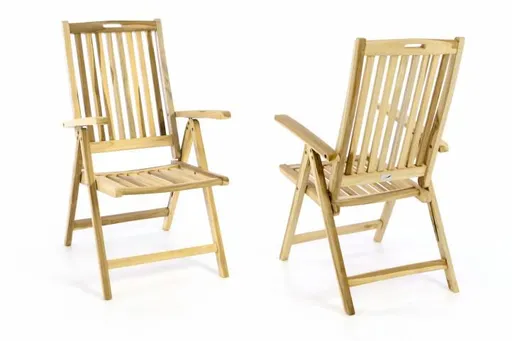 Divero 55328 Sada 2 ks Zahradní skládací židle dřevěná