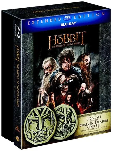 Hobit: Bitva pěti armád (2D+3D) (5 BLU-RAY) - prodloužená verze (edice s mincemi)