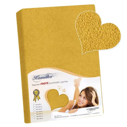 Bellatex Froté prostěradlo Kamilka hořčicová, 120 x 200 cm