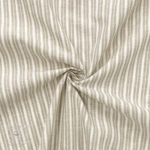 Len s bavlnou Lira big stripe beige