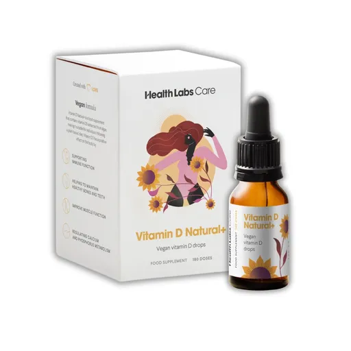 Health Labs Care Vitamin D3 Natural + Vegan kapky 180 dávek