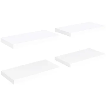 Shumee plovoucí nástěnné 4 ks bílé 50×23×3,8 cm MDF, 323810 (323810)