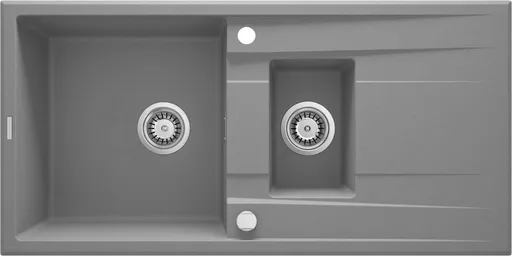 DEANTE Eridan šedá metalic Granitový dřez, 1.5 bowl s odkapávačem ZQE_S513