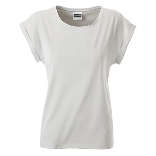 James & Nicholson (Daiber) Dámské ležérní tričko z biobavlny 8005 - Jemně šedá | L