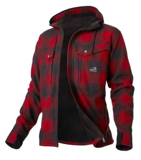 Geoff anderson zateplená bunda ezmar2+ červená s kapucí - s