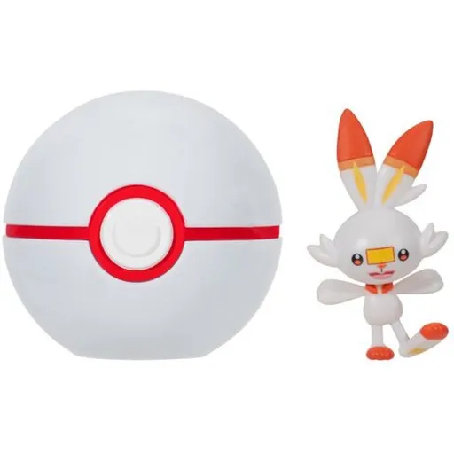Jazwares Pokémon Clip N Go Poké Ball Scorbunny a Premier Ball