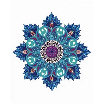 Diamondi - Diamantové malování - MODRÁ MANDALA, 40x50 cm, bez rámu a bez vypnutí plátna (605084A)