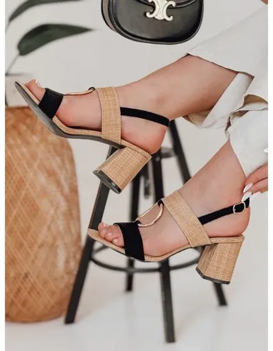 Dámské sandály na podpatku ROMELLA černé