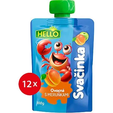 HELLO ovocná kapsička s meruňkami 12× 100 g (8590014639126)