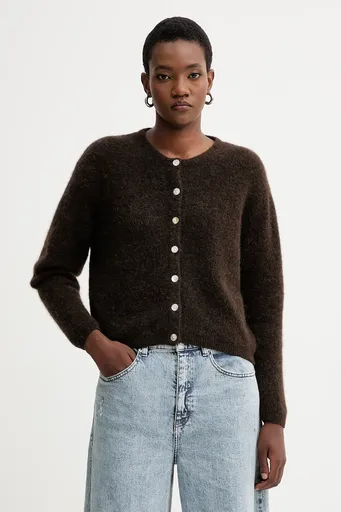 Kardigan s příměsí vlny American Vintage GILET ML COL ROND