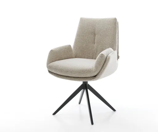 Jídelní židle Clea-Flex tkanina Měkký béžová křížová podnož