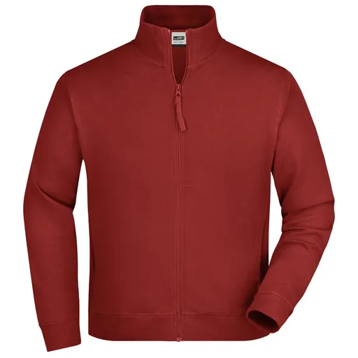 James & Nicholson (Daiber) Pánská mikina na zip bez kapuce JN058 - Vínová | S