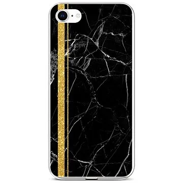 TopQ STYLE iPhone SE 2020 silikon Mramor černo-zlatý 58548 (Sun-58548)