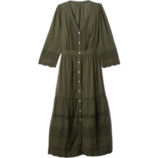 GAP LACE Dámské šaty, khaki, velikost