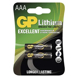 GP Jednorázová lithiová baterie AAA, 2-pack