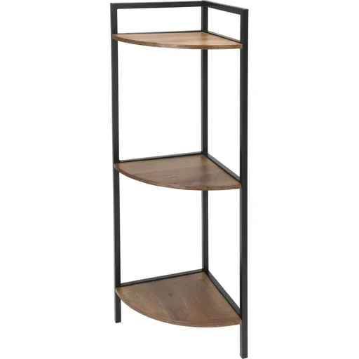 Rohová kovová skříňka 3 MDF police, 23,5 x 23,5 x 76 cm