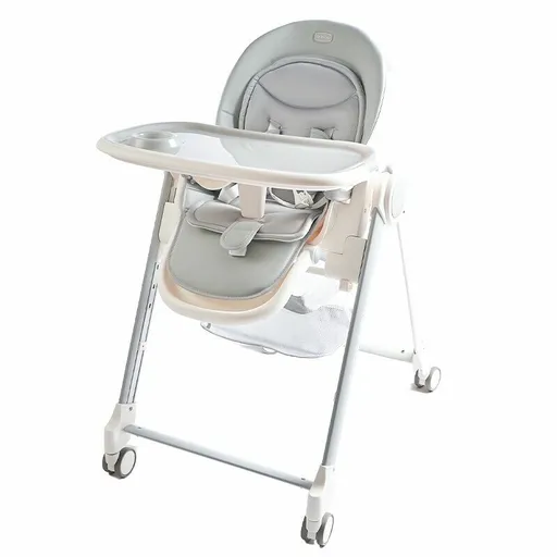 2Kids Toys Jídelní židlička s kolečky, šedá