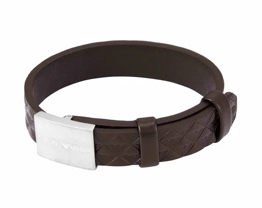 Emporio Armani Pánský kožený náramek Eagle Logo EGS3135040