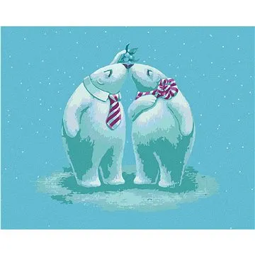 Dva medvídci pod jmelím (Sue Ellen Brown), 40×50 cm, bez rámu a bez vypnutí plátna (5004230)