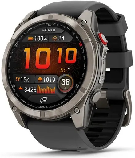 Garmin fēnix® 8 Pro – 51 mm, AMOLED Sapphire, Titanium se silikonovým řemínkem Graphite/Black 010-03199-11