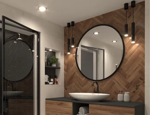 Grace kulaté zrcadlo 100cm černý