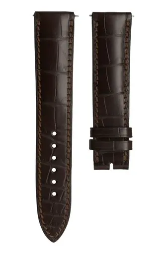 Kožený řemínek Biatec | Hnědý z pravého aligátora - 20 mm - Bez spony