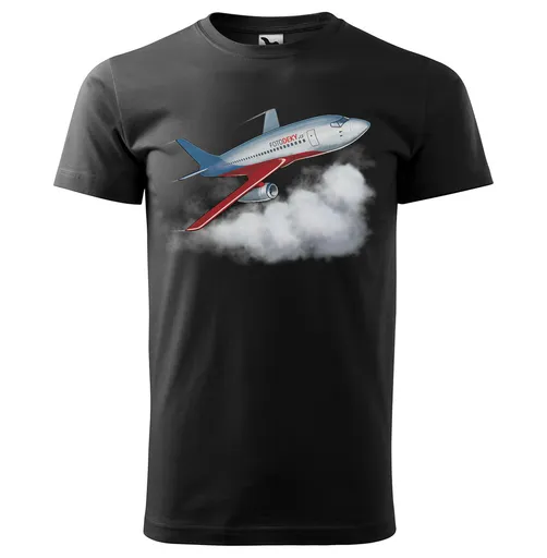Tričko Boeing 737 (Velikost: XL, Typ: pro muže, Barva trička: Černá)