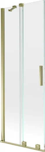 MEXEN/S Velar Dvoukřídlá posuvná vanová zástěna 70 x 150, transparent, zlatá 896-070-000-01-50