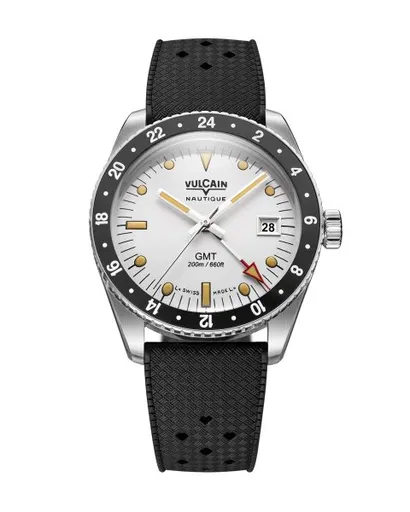 Vulcain Skindiver GMT - White Luminova Beige - Steel Bracelet