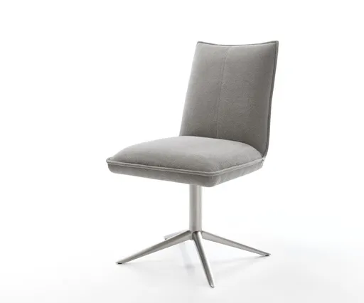 Jídelní židle Lelio-Flex látka Měkký šedá křížová podnož