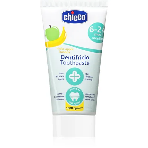 Chicco Toothpaste 6-24m dětská zubní pasta s fluoridem Apple-Banana 50 ml