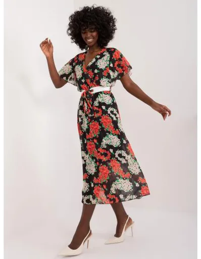 Dámské šaty s potiskem černo-červené