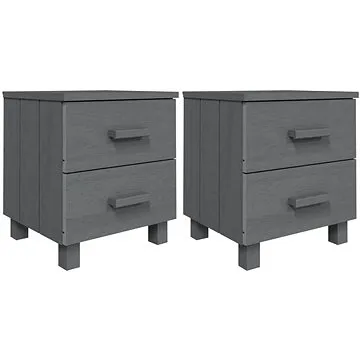 SHUMEE Noční stolky 2 ks tmavě šedé 40 × 35 × 44,5 cm masivní borové dřevo, 340410 (340410)