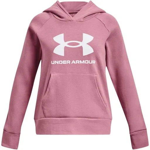 Under Armour RIVAL FLEECE BL HOODIE  Dívčí mikina, růžová, velikost XL