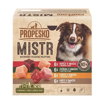 Propesko Mistr filetky s hovězím, zvěřinou, kuřecím a krůtím v omáčce 24×85g (8595606407770)