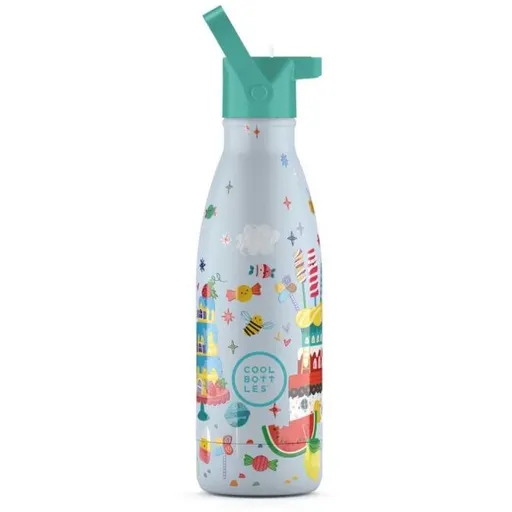 COOL BOTTLES KIDS CANDY LAND 3D 350 ML Dětská termo láhev, světle modrá, velikost 350 ML