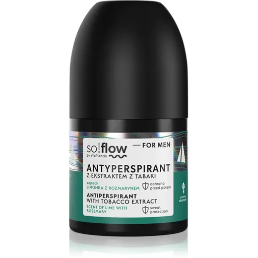 so!flow Men Antiperspirant antiperspirant roll-on pro muže Tobacco extract scent of Lime with Rosemary 50 ml