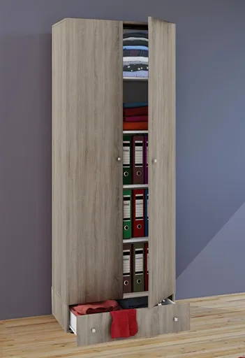 VCM Víceúčelová skříňka Vandol I s dvířky včetně zásuvky, dub sonoma