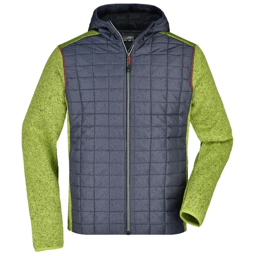 James & Nicholson (Daiber) Pánská hybridní bunda JN772 - Kiwi melír / antracitový melír | L