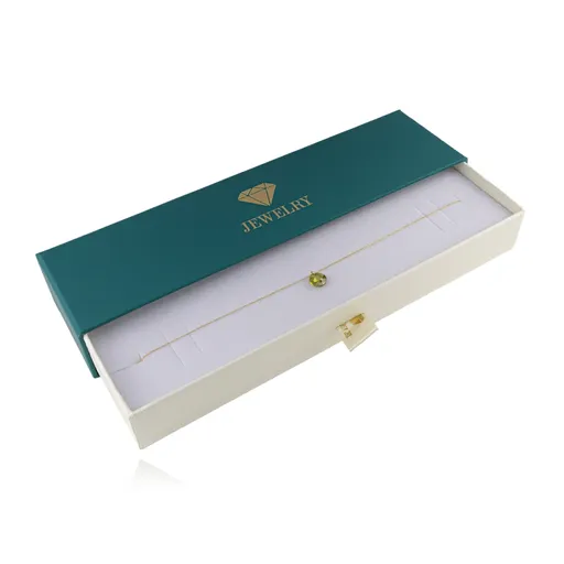 Petrolejovo-bílá vysouvací krabička na náramek JEWELRY s diamantem
