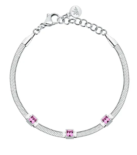 Morellato Ocelový náramek s fuchsiovými krystaly Hádek Gioia SAVY33