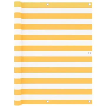 Balkónová zástěna bílá a žlutá 120×500 cm oxfordská látka 134910 (134910)