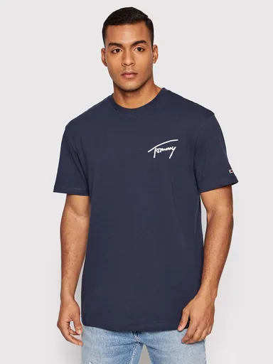 Tommy Jeans pánské tmavě modré tričko SIGNATURE DM0DM12419 S