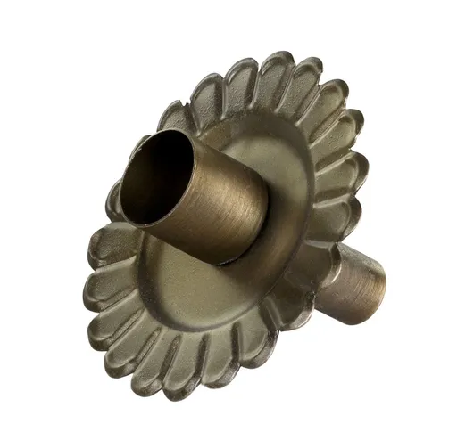 Mosazný antik kovový dekorační svícen na láhev Décor - Ø 8*6,5 cm Chic Antique