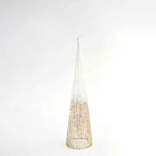 Eurolamp Stromový kornout ozdoba, bílé třpytky, 20 x 80 cm, 1 ks