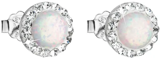 Evolution Group - Pavona Stříbrné náušnice s krystaly Preciosa 31217.1 white