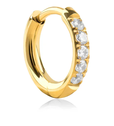 Troli Pozlacená kruhová single náušnice se zirkony VHLLE2008G 0,8 cm