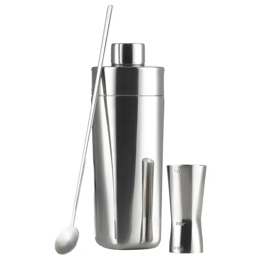 Barmanský set ROCKS, sada 3 ks, stříbrná, nerezová ocel, Zone Denmark