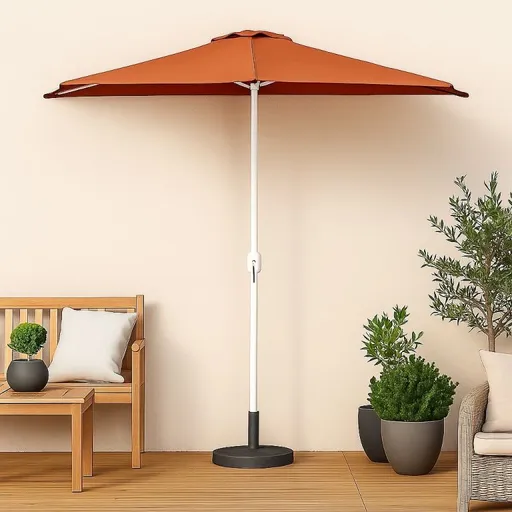 Garthen 29879 Půlkruhový zahradní slunečník terakota vč. příslušenství